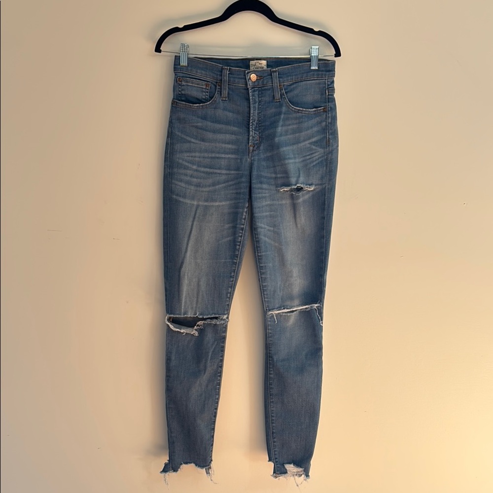 J. Crew Distressed High rise toothpick  Jeans